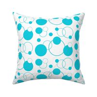 Turquoise Teal Blue Polka Dot Geometric Abstract