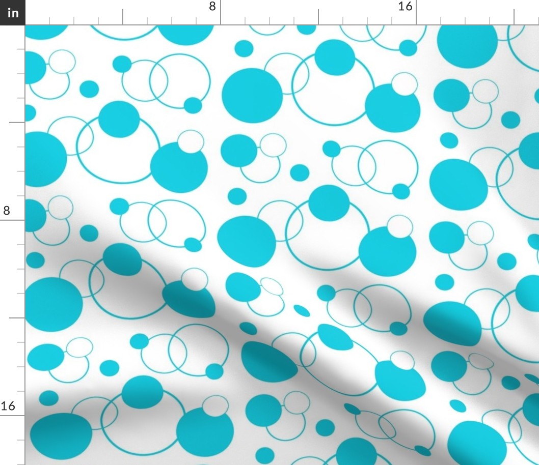 Turquoise Teal Blue Polka Dot Geometric Abstract