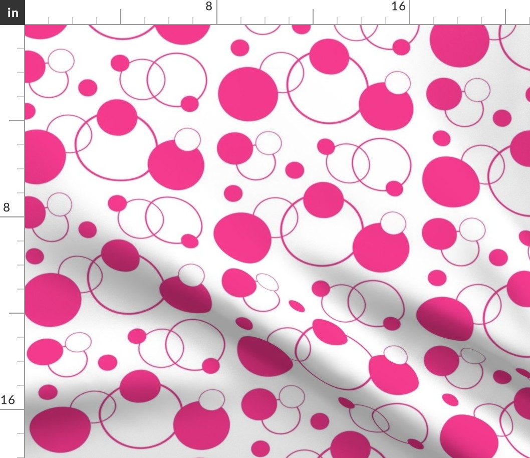 Hot Pink Polka Dot Geometric Abstract