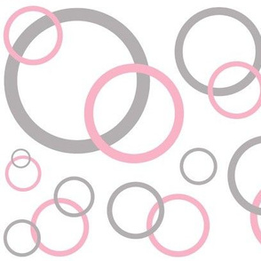 Pink Grey Gray Modern Geometric Circle