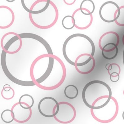 Pink Grey Gray Modern Geometric Circle 