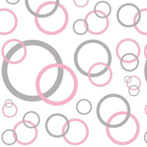 Pink Grey Gray Modern Geometric Circle 
