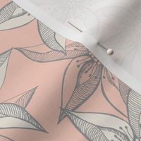 Love Blooms - Grey Cream on Peach