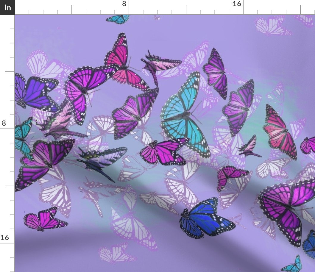 Fluttering Butterflies-mauve/purple