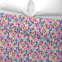 Popping Color Painted Floral on Cream