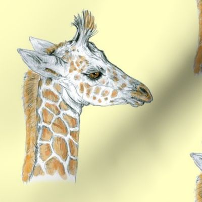 Baby Giraffe half drop on Yellow