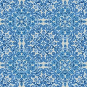 Blue and Grey Folk Art Pattern