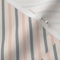 Peaches & Gray Stripes On Cream