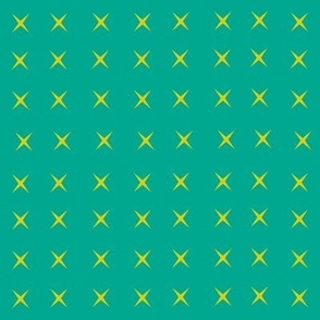 X Marks the Spot - Bluegreen with Mustard Xs
