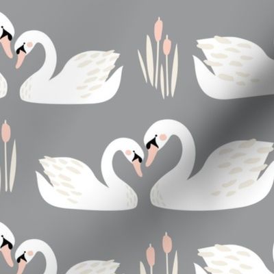 Swan Story // by petite_circus // cream blush pink gray white // wedding // cute kids baby nursery //