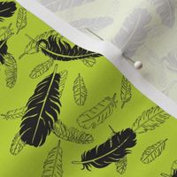 Feathers Falling in Lovebird Green