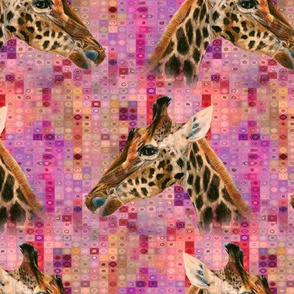 GIRAFFE ON PINK MOSAIC ALTERNATES