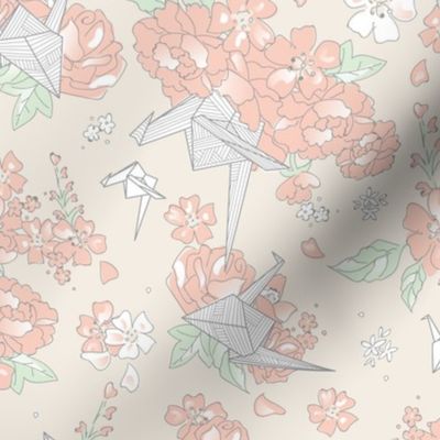 Origami Style - Floral Cream