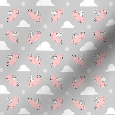 When Pigs Fly - Solid Grey Background