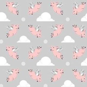When Pigs Fly - Solid Grey Background