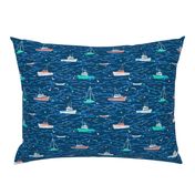 Harbor Boats - navy blue multicolor - medium scale