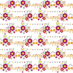 happy_cute_rabbit_mouse_ladybird_flowers_fun_happy