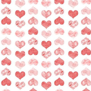 Watercolor Hearts, Red