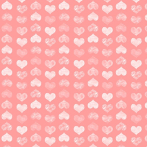 Watercolor Hearts, Pink Coral