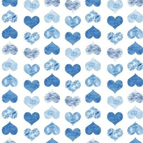 Watercolor Hearts, Navy Blue