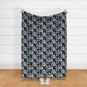 bernese Mountain dog mural fabric-ch