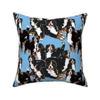 bernese Mountain dog mural fabric-ch