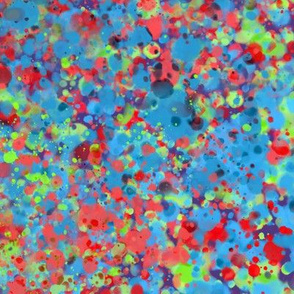 Red, Green, Blue & Purple Splatter Painting Pattern