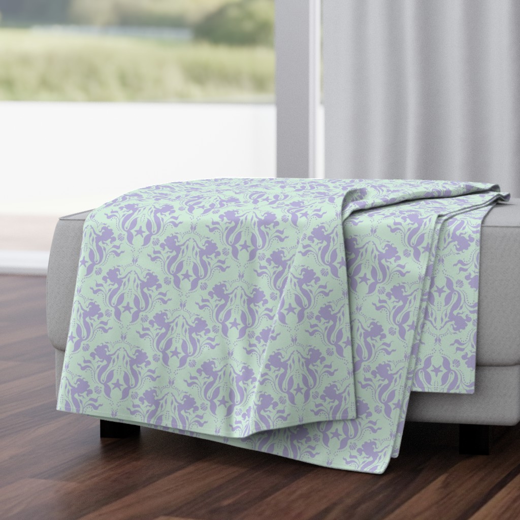 Mermaid Damask - Lavender/Mint-ch