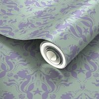 Mermaid Damask - Lavender/Mint-ch