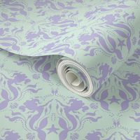 Mermaid Damask - Lavender/Mint-ch