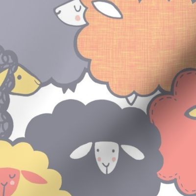 Sheep Society (Yellow/Coral)