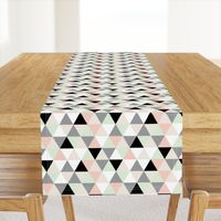 Bohemian Triangle Geometric warm minimalism in cucumber, rose, gray, cream & black