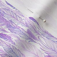 Violet watercolor feathers