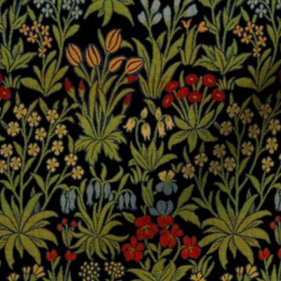 William Morris  ~ Millefleur ~ Black and Bright