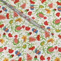 Colorful floral paisley with pomegranates