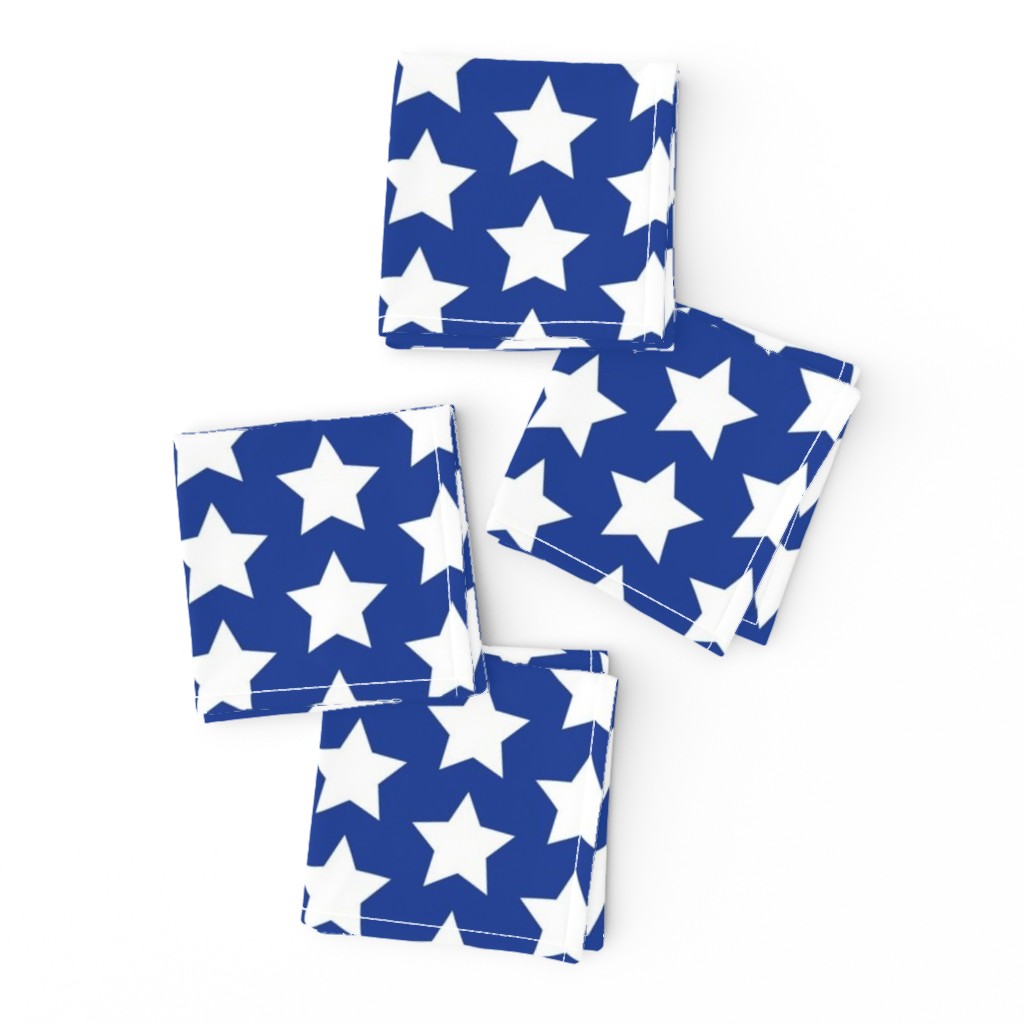 White stars on blue