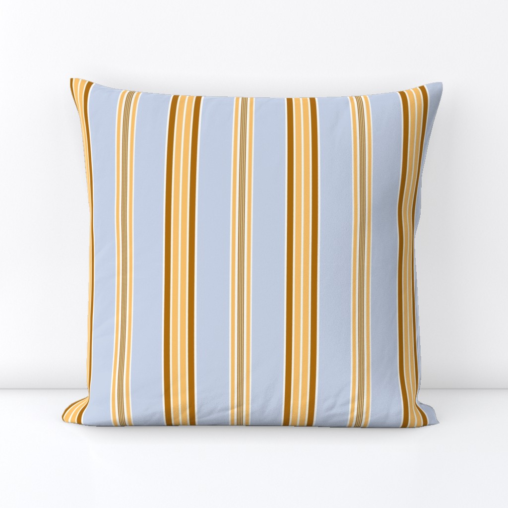 Gold and Blue Ticking stripe