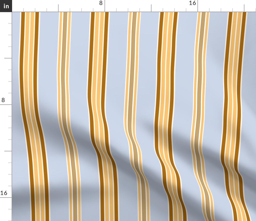 Gold and Blue Ticking stripe