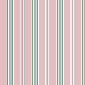 Pink and Green Ticking Stripe