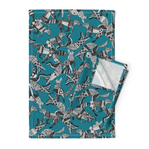 woodland fox party teal blue