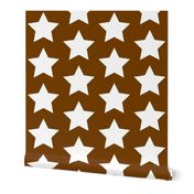 white stars on chocolate brown