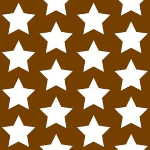 white stars on chocolate brown