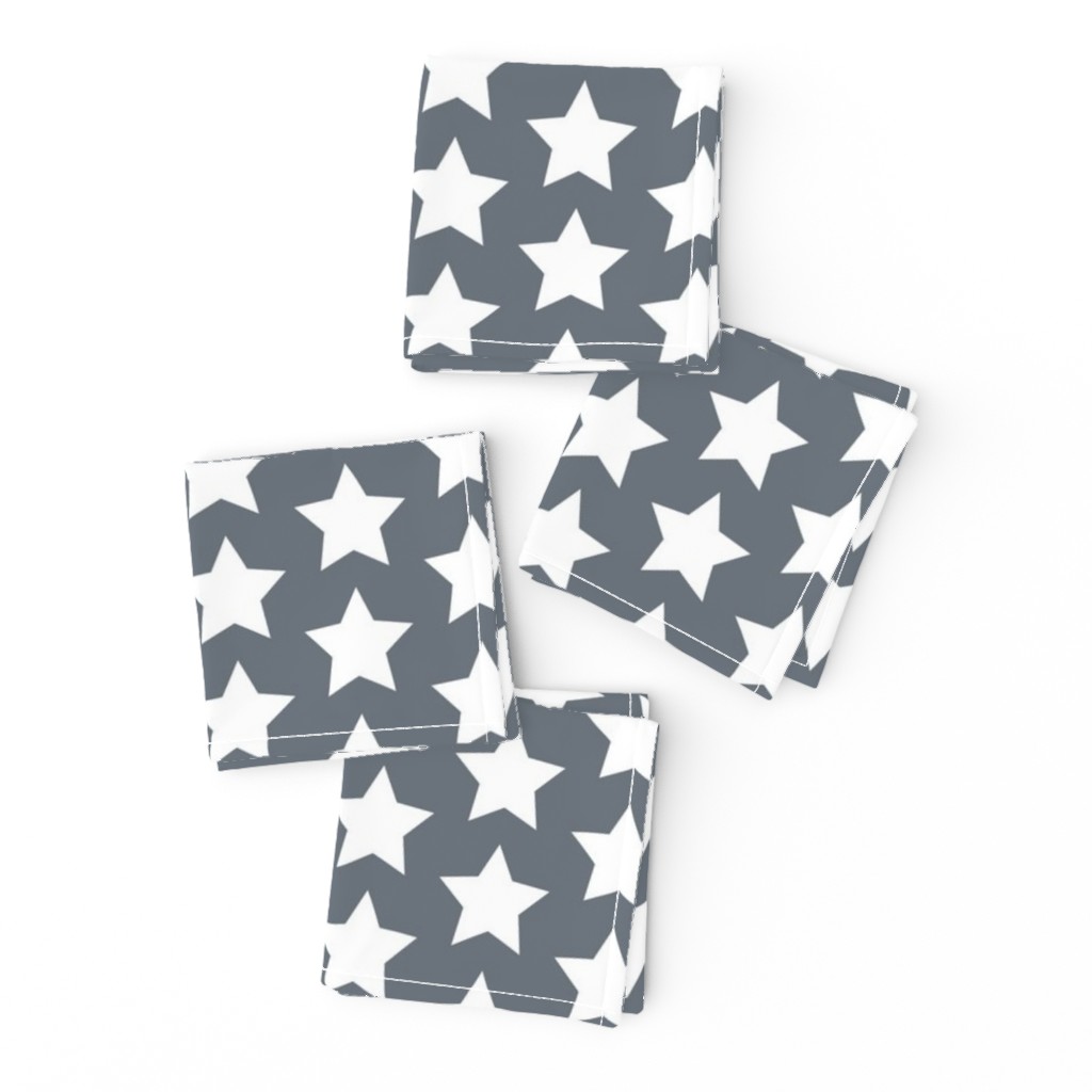 white stars on medium gray