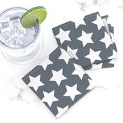 white stars on medium gray