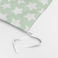 white stars on light green