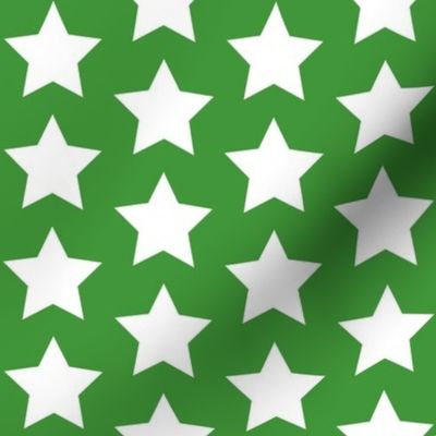 white stars on light green