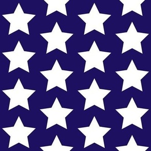 white stars on navy