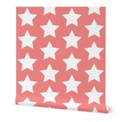 white stars on salmon pink