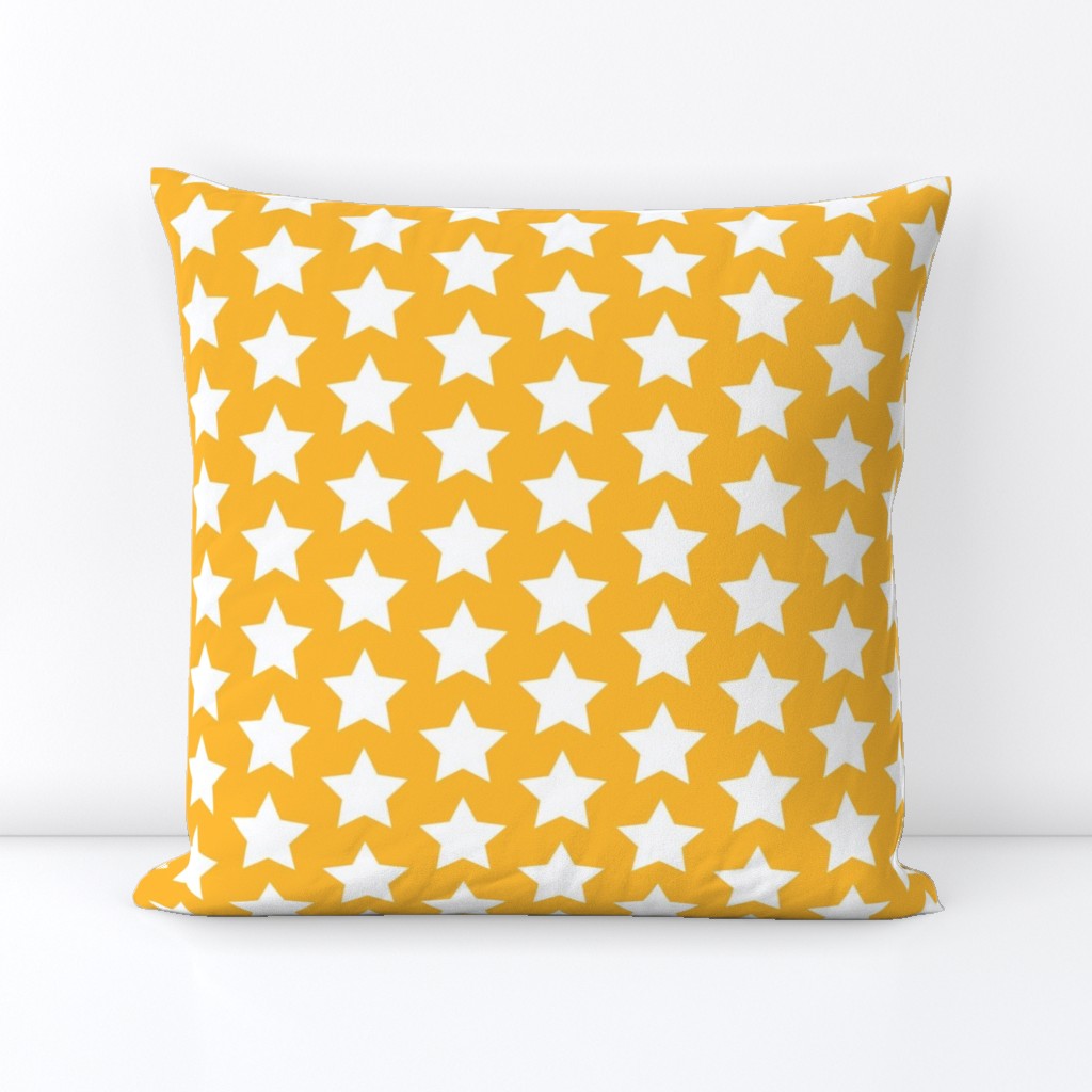 white stars on yellow gold