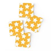 white stars on yellow gold